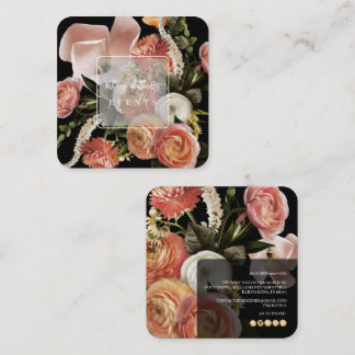 PixDezines Botanische Verse Bloemen Ranunculus Vierkante Visitekaartje