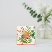 PixDezines Botanische Waterverf, papaver+Meststoff Vierkante Visitekaartje (Staand voorkant)