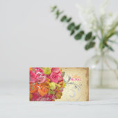 PixDezines  bouquet, bloemisten/dij kleuren Visitekaartje (Staand voorkant)