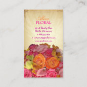 PixDezines  bouquet, bloemisten/dij kleuren Visitekaartje (Achterkant)