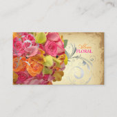 PixDezines  bouquet, bloemisten/dij kleuren Visitekaartje (Voorkant)