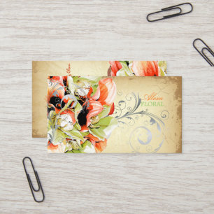 PixDezines  bouquet, bloemisten/dij kleuren Visitekaartje