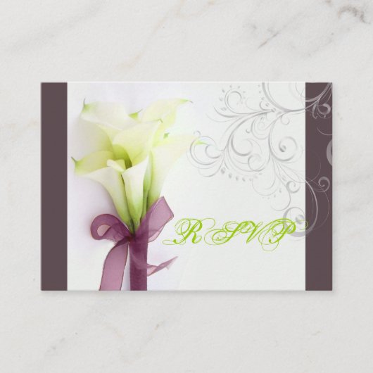 PixDezines bouquet, witte calla lilies Informatiekaartje (Voorkant)