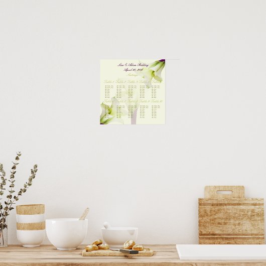 PixDezines bouquet, witte calla lilies Poster (Keuken)