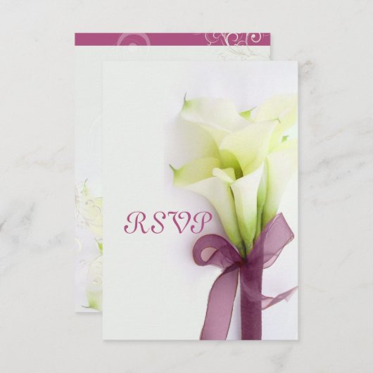 PixDezines bouquet, witte calla lilies RSVP Kaartje (Voorkant / Achterkant)