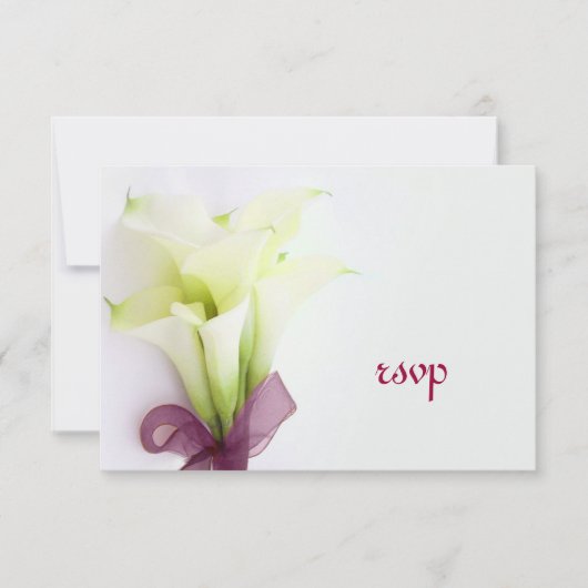 PixDezines bouquet, witte calla lilies RSVP Kaartje (Voorkant)