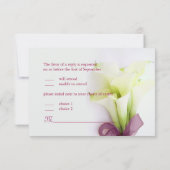 PixDezines bouquet, witte calla lilies RSVP Kaartje (Achterkant)