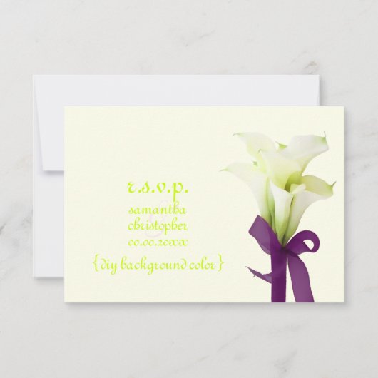 PixDezines bouquet, witte calla lilies RSVP Kaartje (Voorkant)