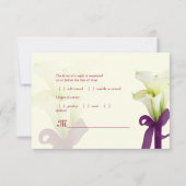 PixDezines bouquet, witte calla lilies RSVP Kaartje (Achterkant)