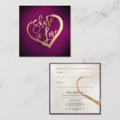 PixDezines Bourgogne Goud Deel de Liefde Vierkante Visitekaartje (Voorkant / Achterkant)