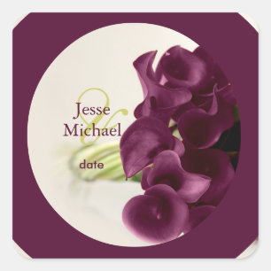 PixDezines Bourgondië Calla Lillies, aangepaste tr Vierkante Sticker