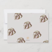 PixDezines Bourgondië Monstera Faux Gold Save The Date (Achterkant)