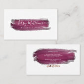 PixDezines Bourgondië Sangria Waterverf Borstels Visitekaartje (Voorkant / Achterkant)