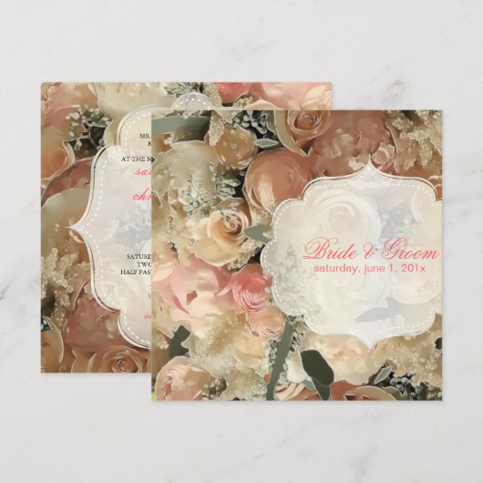 PixDezines Bridal Bouquet/diy event Kaart (Voorkant / Achterkant)