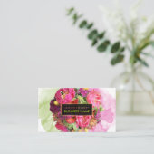 PixDezines bridal bouquet/waterverf/floral Visitekaartje (Staand voorkant)