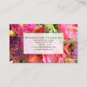 PixDezines bridal bouquet/waterverf/floral Visitekaartje (Achterkant)