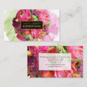 PixDezines bridal bouquet/waterverf/floral Visitekaartje (Voorkant / Achterkant)