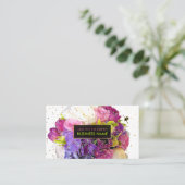 PixDezines bridal bouquet/waterverf/floral Visitekaartje (Staand voorkant)