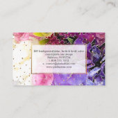 PixDezines bridal bouquet/waterverf/floral Visitekaartje (Achterkant)