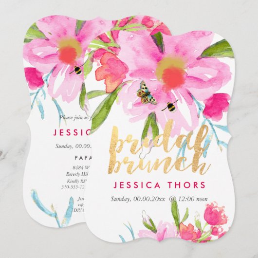 PixDezines Bridal Brunch/May Flower/DIY Bckgrnd Kaart (Voorkant / Achterkant)