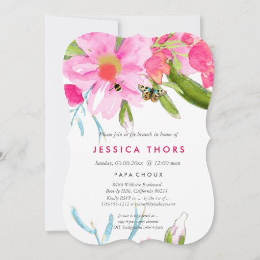 PixDezines Bridal Brunch/May Flower/DIY Bckgrnd Kaart (Achterkant)