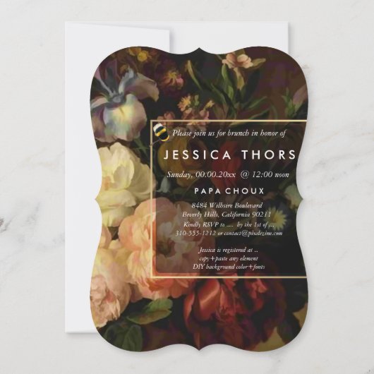 PixDezines Bridal Brunch/still-Floral Kaart (Achterkant)