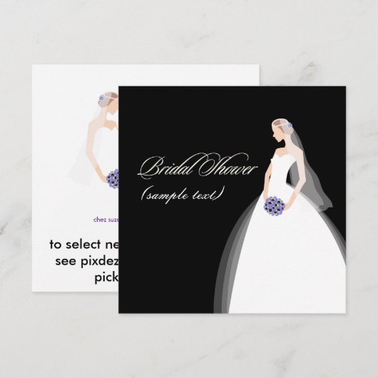 PixDezines Bride 2 B, klantgerichte achtergrond Kaart (Voorkant / Achterkant)