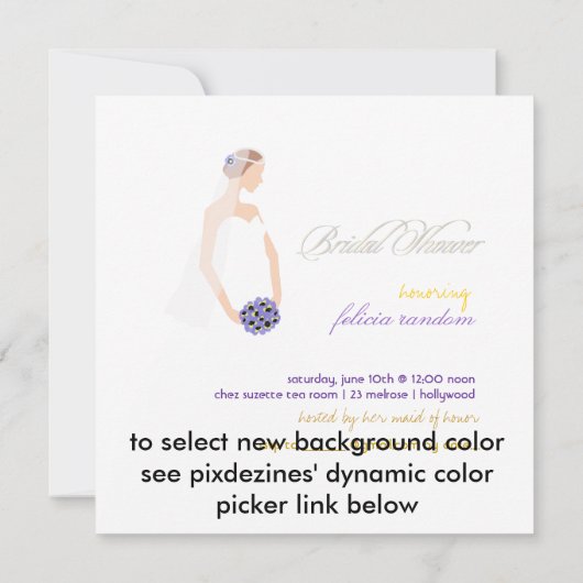 PixDezines Bride 2 B, klantgerichte achtergrond Kaart (Achterkant)