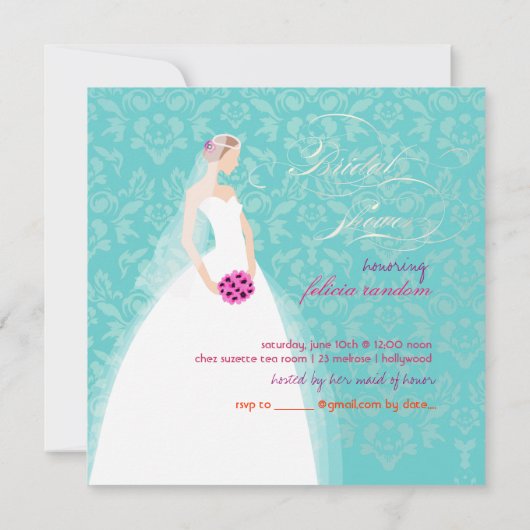 PixDezines Bride 2 B, klantgerichte achtergrond Kaart (Achterkant)