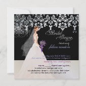 PixDezines Bride 2 B+paarse calla Kaart (Achterkant)