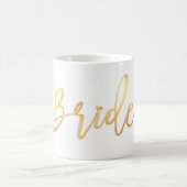 PixDezines Bride/Faux Gold/modern script Koffiemok (Center)