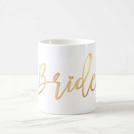PixDezines Bride/Faux Gold/modern script Koffiemok (Center)