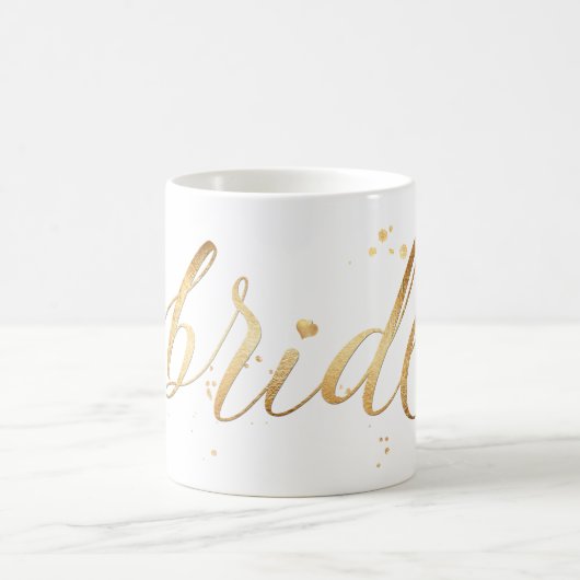 PixDezines Bride/Faux Gold/modern script Koffiemok (Center)