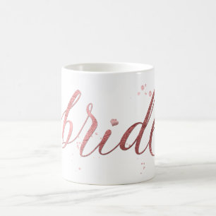 PixDezines Bride/Faux Roos Gold/modern script Koffiemok