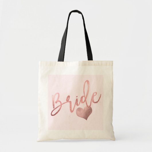PixDezines Bride/Faux Roos Gold Script Tote Bag (Voorkant)