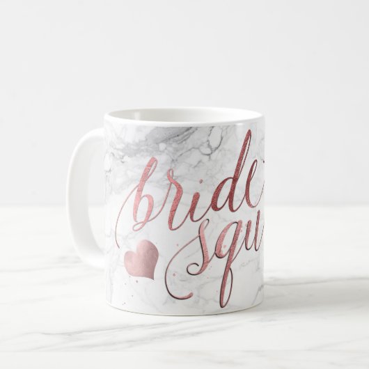 PixDezines Bride Squad/Faux Roos Gold Script Koffiemok (Voorkant links)