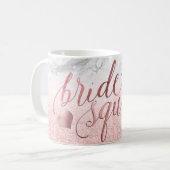 PixDezines Bride Squad/Faux Roos Gold Script Koffiemok (Voorkant links)