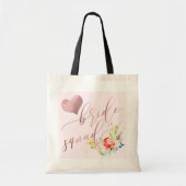 PixDezines Bride Squad|Flowe|Faux Roos Gold Script Tote Bag (Voorkant)