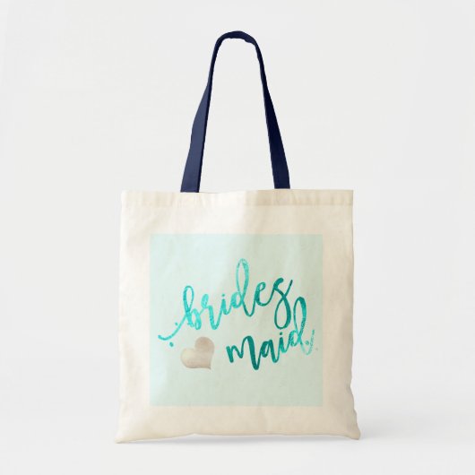 PixDezines Bridesmaid/Faux Folie/Aqua Tote Bag (Voorkant)