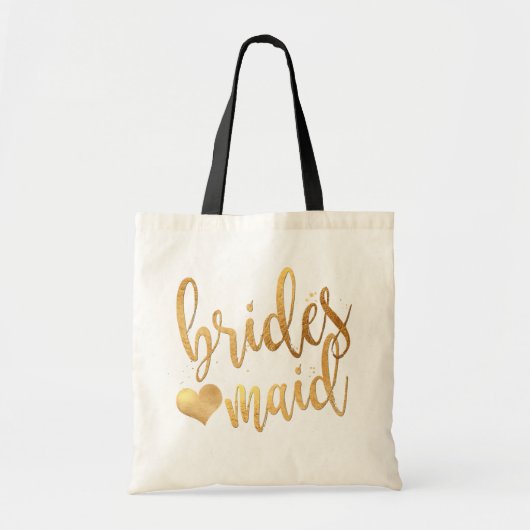 PixDezines Bridesmaid/Faux Gold Handgeschreven scr Tote Bag (Voorkant)