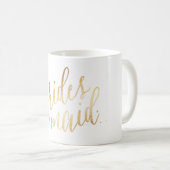 PixDezines Bridesmaid/Faux Gold/modern script Koffiemok (Voorkant rechts)
