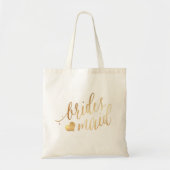 PixDezines Bridesmaid/Faux Gold Script Tote Bag (Voorkant)