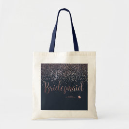 PIXDEZINES BRIDESMAID FAUX ROOS GOLD CONFETTI TOTE BAG