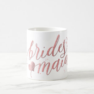 PixDezines Bridesmaid/Faux Roos Gold/modern script Koffiemok