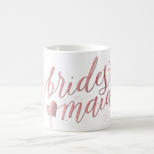 PixDezines Bridesmaid/Faux Roos Gold/modern script Koffiemok (Center)