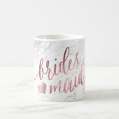 PixDezines Bridesmaid/Faux Roos Gold/modern script Koffiemok (Center)