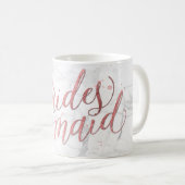 PixDezines Bridesmaid/Faux Roos Gold/modern script Koffiemok (Voorkant rechts)