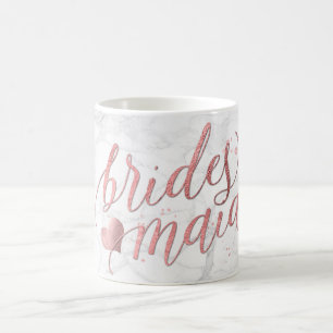 PixDezines Bridesmaid/Faux Roos Gold/modern script Koffiemok
