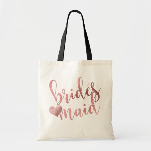 PixDezines Bridesmaid/Faux Roos Gold Script Tote Bag (Voorkant)
