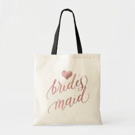 PixDezines Bridesmaid/Faux Roos Gold Script Tote Bag